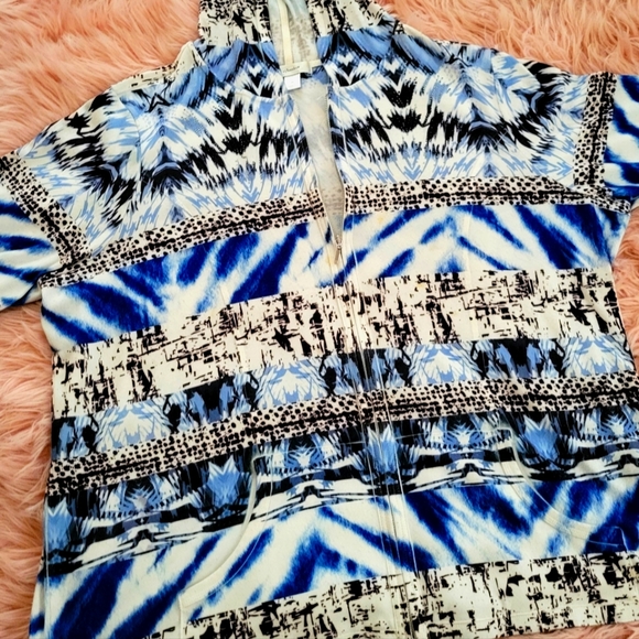 Cj Banks Plus Size 3X, zip-up, multi-patterned, jacket - Picture 1 of 4